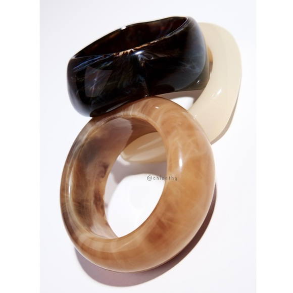 6pcs Chunky Acrylic Bangle Bracelets Women, Resin Bead Stretchy Bracelet Stack Fashion Jewelry Women P 154678206
